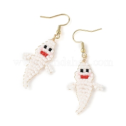 Halloween Glass Seed Bead Dangle Earrings&nbsp;EJEW-MZ00769-02