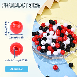 30G 3 Colors Opaque Acrylic Beads&nbsp;MACR-YW0003-44A