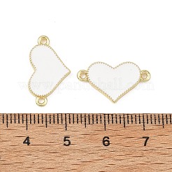 Brass Enamel Heart Links Connector Charms&nbsp;KK-B198-01G-A