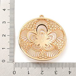 Rack Plating Brass Hollow Pendants&nbsp;KK-P244-08KCG