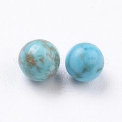 天然マグネサイトビーズ  宝石の球  染め  ラウンド  ドリルなし/穴なしビーズ  宝石の球  空色  4mm&nbsp;G-E482-07B-4mm