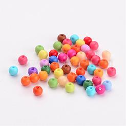 ソリッドチャンキーアクリルボールビーズ  ラウンド  ミックスカラー  4mm  穴：1mm  約14800個/500g&nbsp;SACR-R812-4mm-M