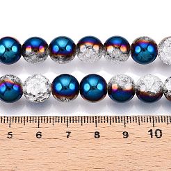 Electroplated Crackle Glass Beads Strands&nbsp;EGLA-N014-10mm-05