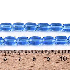 透明ガラスビーズ連売り  バレル  藤紫色  9x6mm  穴：0.7~1mm  約42~44個/連  14.57~15.75''（37~40センチメートル）&nbsp;GLAA-T028-14T-A03