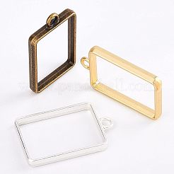 Matte Style Rack Plating Alloy Open Back Bezel Pendants&nbsp;PALLOY-OC0001-07