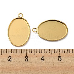 イオンプレーティング（IP）304ステンレススチールペンダントカボションセッティング  プレーンエッジベゼルカップ  オーバル  ゴールドカラー  トレイ：18x13mm  22x14x1.5mm  穴：1.5mm&nbsp;STAS-H378-06G
