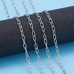 変色しにくい304ステンレススチールアズキチェーン  ハンダ付け  カード用紙付き  オーバル  ステンレス鋼色  リンク：4x2x0.4mm  約32.8フィート（10m）/カード&nbsp;CHS-L024-013B