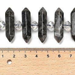 天然ラルビカイトの両端が尖ったビーズの連売り  ガラスビーズ  ファセット弾丸  31~33x7~9x7~9mm  穴：1mm  約26~27個/連  15.16~15.75''（38.5~40センチメートル）&nbsp;G-H069-B06-01