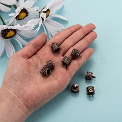 チベット風コードエンドパーツ  コラム  赤銅鉱  カドミウムフリー＆鉛フリー  14.5x11mm  穴：4mm  内径：7.5mm&nbsp;LS-K0803061