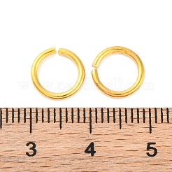 真鍮のこぎりで丸カンを切り開きます  カドミウムフリー＆鉛フリー  ゴールドカラー  9x1.2mm  内径：6.5mm  約2173個/500g&nbsp;KK-G514-01F-G