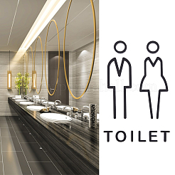 Wood Women Men & Arrows TOILET Sign Stickers&nbsp;DIY-FH0007-06