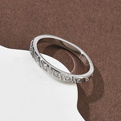 304 Stainless Steel Cubic Zirconia Finger Rings for Women&nbsp;RJEW-F189-01P