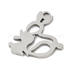 ステンレスペンダント201個  リスのチャーム  ステンレス鋼色  17x13x1mm  穴：1.4mm&nbsp;STAS-F316-29P-01