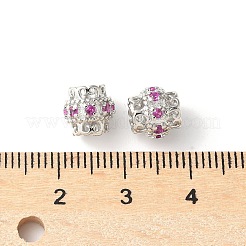Brass Micro Pave Cubic Zirconia European Beads&nbsp;KK-U067-08P-04