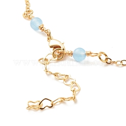 Natural Dyed Malaysia Jade Link Anklets for Women&nbsp;AJEW-AN00474-03