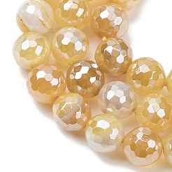 Electroplated Natural Agate Beads Strands&nbsp;G-B191-A07-8mm-08