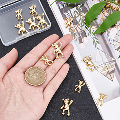 12Pcs 2 Style Brass Micro Pave Black Cubic Zirconia Pendants&nbsp;ZIRC-AR0001-04