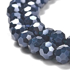 不透明ガラスビーズスタンド  ファセット（32ファセット）  ラウンド  プルシアンブルー  6mm  穴：1mm  約98~100個/連  20.39~20.59インチ（51.8~52.3cm）&nbsp;EGLA-A035-P6mm-A35