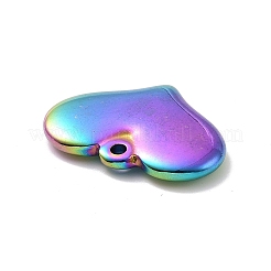 PVD真空メッキ304ステンレススチールスタンピングブランクタグハートペンダント  虹色  20.5x28.5x4mm  穴：2mm&nbsp;STAS-G218-08M-2