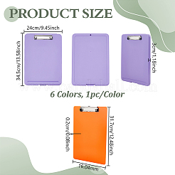 7Pcs 7 Colors Rectangle Plastic Clipboards&nbsp;AJEW-GA0010-13