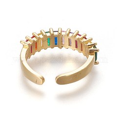 Cubic Zirconia Cuff Rings&nbsp;RJEW-P074-09G