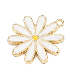 合金エナメルチャーム  花  ゴールドカラー  ミックスカラー  29x25x2.5mm  穴：2mm&nbsp;ENAM-H002-02G