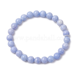 Natural Dyed Blue Lace Agate Beads Stretch Bracelets for Women&nbsp;BJEW-JB11261