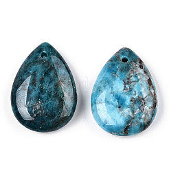 天然アパタイトのペンダント  ティアドロップチャーム  22.5~25x17~18x7mm  穴：1.6mm&nbsp;G-B013-06M-01