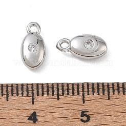 SHEGRACE Brass Micro Pave Clear Cubic Zirconia Charms&nbsp;XGRQ7H528-958P