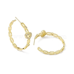 Clear Cubic Zirconia Heart Stud Earrings&nbsp;EJEW-I277-13G