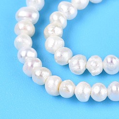 天然養殖淡水パールビーズ連売り  ポテト  乳白色  2~3mm  穴：0.3~0.4mm  約77~80個/連  7.28~7.48''（18.5~19センチメートル）&nbsp;PEAR-T006-16A