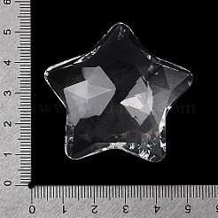 電気メッキガラスペンダント  シャンデリアクリスタル吊り下げペンダント用  スターのチャーム  多面カット  透明  45x47x19.5mm  穴：1.6mm&nbsp;GLAA-G122-05E