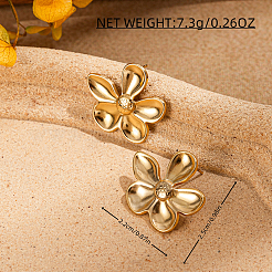 Vintage 201 Stainless Steel Flower Stud Earrings&nbsp;ZQ6435