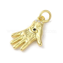 Rack Plating Brass Micro Pave Cubic Zirconia Pendants&nbsp;KK-C052-26G