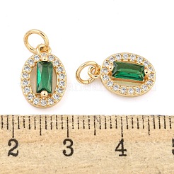 Rack Plating Brass Micro Pave Clear Cubic Zirconia Charms&nbsp;KK-F089-09G