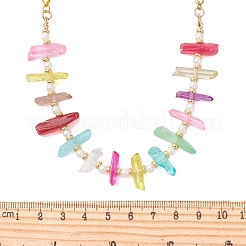 2 In 1 Dyed Natural Quartz Crystal Nuggets & Shell Pearl Beaded Necklaces&nbsp;NJEW-JN06279