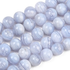 Natural Blue Lace Agate Beads Strands&nbsp;G-D106-A01-10mm