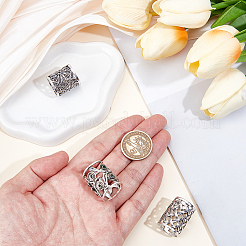3個 3スタイル 合金製スカーフクリップ  コラム  アンティークシルバー  24~27x20~23.5mm  1個/スタイル&nbsp;AJEW-CY0002-62