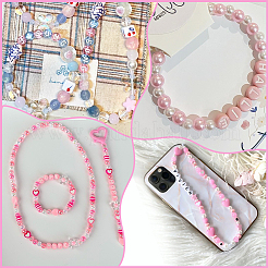 828PCSアクリルビーズ  混合図形  ピンク  4~20x4~34x3~12mm  穴：1~3mm&nbsp;MACR-SP0001-65D