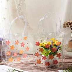 Rectangle Transparent Printed PVC Plastic Gift Tote Bags&nbsp;ABAG-TADJ0002-002B