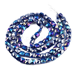 Electroplate Opaque Solid Color Glass Beads Strands&nbsp;EGLA-N002-42