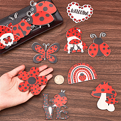 1 Set Ladybug Wood Pendant Decorations&nbsp;DIY-SC0026-45
