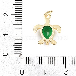 Brass Micro Pave Cubic Zirconia Pendants&nbsp;KK-D258-41G-03