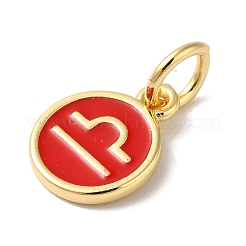 Real 18K Gold Plated Brass Enamel Charms&nbsp;KK-L216-001G-K03