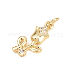 Valentine's Day Brass Micro Pave Clear Cubic Zirconia Pendants&nbsp;KK-D258-07G-02