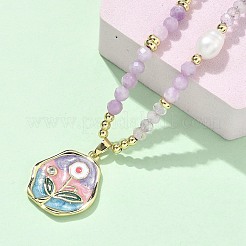 Natural Lavender Amethyst Pendant Necklaces for Women&nbsp;NJEW-G165-01C-G
