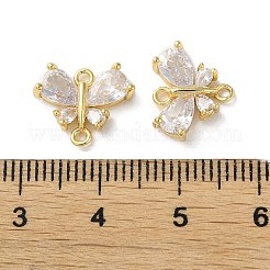 Brass Pave Clear Cubic Zirconia Connector Charms&nbsp;KK-F872-24G