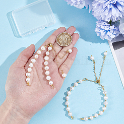 2Pcs Brass & Natural Pearl Beaded Slider Bracelet Making&nbsp;BJEW-UN00017