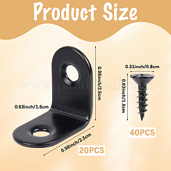 20 Sets 304 Stainless Steel Floating Shelf Brackets&nbsp;DIY-CP0012-49B