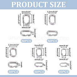 250Pcs 5 Styles 304 Stainless Steel Oval Fishing Split Rings&nbsp;STAS-ME0003-66